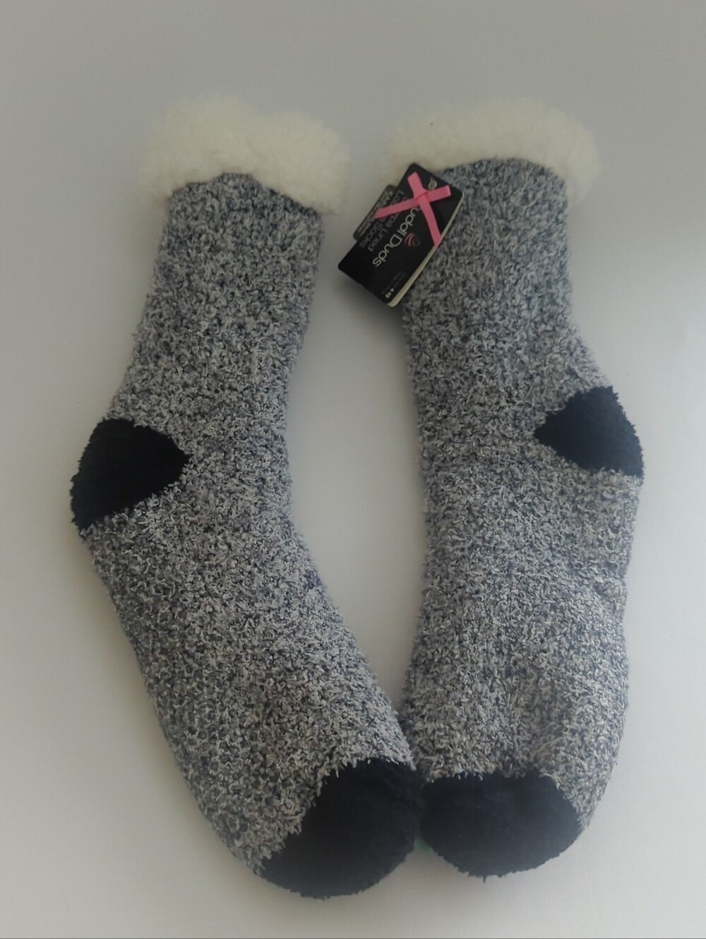 Cuddl Duds Grey Sherpa Lined Lounge Locks Plushfill Size: Shoe Size 4-10 NWT